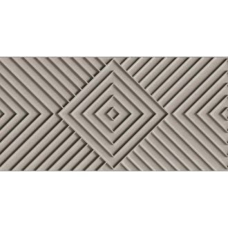   Gigantikus mélységből feltáruló koncentrikus rombuszok 3D geometrikus mintája szürke szürkésbézs és fekete tónus tapéta