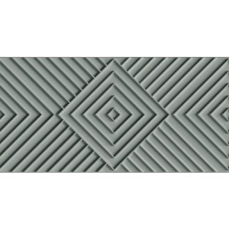   Gigantikus mélységből feltáruló koncentrikus rombuszok 3D geometrikus mintája zöld sötétzöld és fekete tónus tapéta