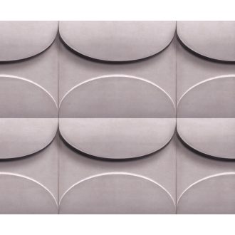   Ellipszisek nagy találkozása - geometrikus háromdimenziós minta szürkéslila lila és fekete tónus tapéta