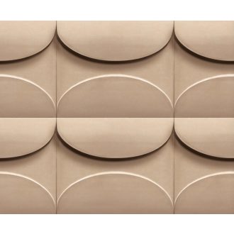   Ellipszisek nagy találkozása - geometrikus háromdimenziós minta bézs barna és fekete tónus tapéta