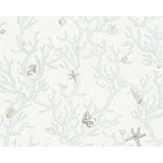   As-Creation Versace 3, 34496-3  kagylók korallok kék szürke fehérr tapéta