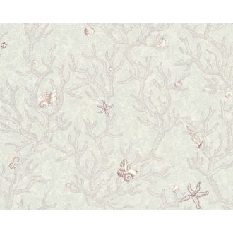   As-Creation Versace 3, 34496-4  kagylók korallok lila szürke fehér tapéta