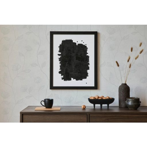 Virágos indák levelek beton háttéren szürkésfehér világosszürke és fénylő fehér mintarajzolat tapéta