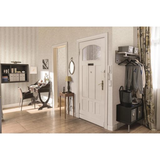 Shabby stílusú csíkos minta fémes hatással törtfehér és bézs tónus fémes mintarészletek tapéta