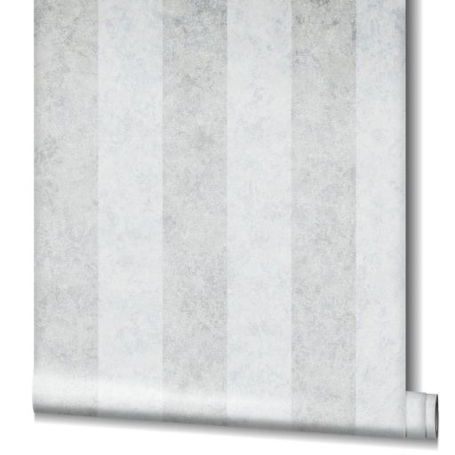 Shabby stílusú csíkos minta fémes hatással világosszürke és szürke tónus fémes ezüst mintarészletek tapéta