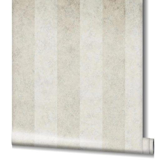 Shabby stílusú csíkos minta fémes hatással krémfehér és bézs/bézsarany tónus fémes mintarészletek tapéta