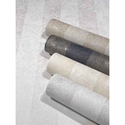 Shabby stílusú csíkos minta fémes hatással fekete és bronzbarna tónus fémes bronz mintarészletek tapéta