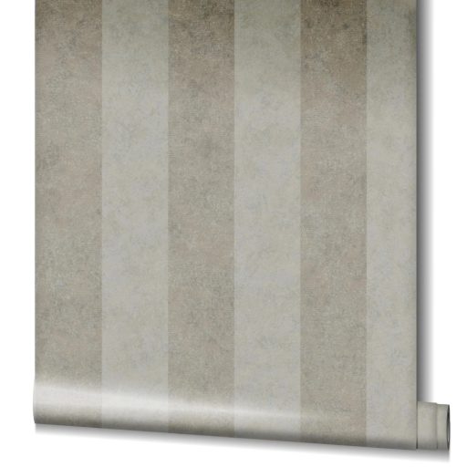 Shabby stílusú csíkos minta fémes hatással szürkésbarna és barna tónus fémes mintarészletek tapéta