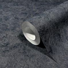   Monokróm beton shabby megjelenésű minta sötétszürke/antracit tónus fémes mintarészletek tapéta