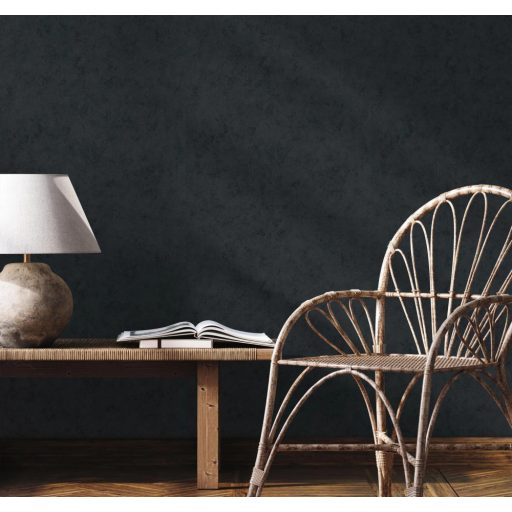 Monokróm beton shabby megjelenésű minta sötétszürke/antracit tónus fémes mintarészletek tapéta