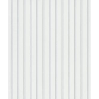   Háromdimenziós akusztikus "csíkos" falpanel motívum fehér világos ezüstszürke és szürke tónus finoman fénylő mintarészletek tapéta