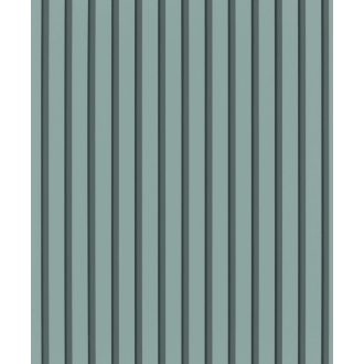   Háromdimenziós akusztikus "csíkos" falpanel motívum szürkéskék/világos petrol sötétszürke és antracit finoman fénylő mintarészletek tapéta