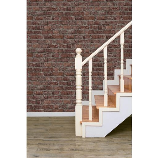 Kultikus design a sorozatból! Háromdimenziós téglaminta téglavörös szürke és szürkésbézs tónus tapéta