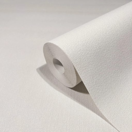 Egyszínű textilhatású texturált minta világos bézs/krémszürke tónus finom fény tapéta