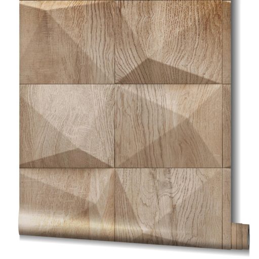 Klub hangulatú háromdimenziós grafikus fa megjelenítés bézs és barna tónus tapéta