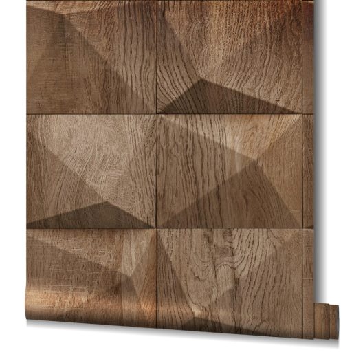 Klub hangulatú háromdimenziós grafikus fa megjelenítés bézs barna és sötétbarna tónus tapéta