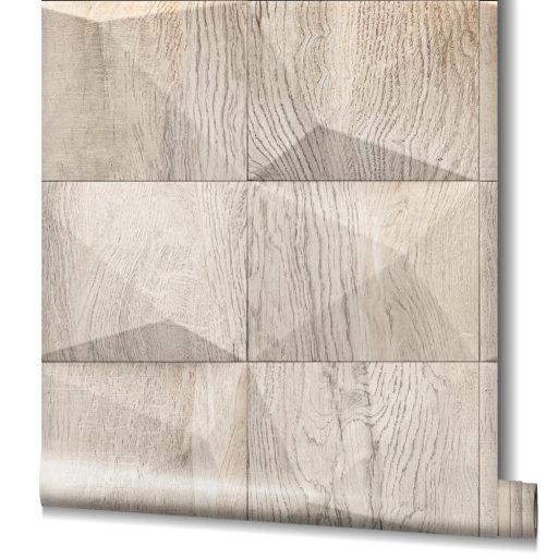 Klub hangulatú háromdimenziós grafikus fa megjelenítés bézs barna és szürkésbarna tónus tapéta