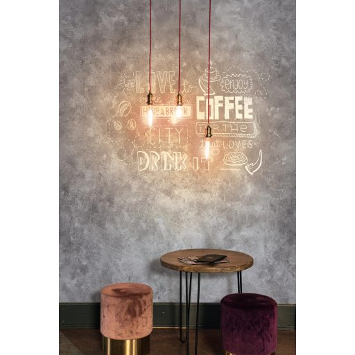 Kávézós hangulatban! Betonfal kávés motívumokkal és feliratokkal szürke és fehér tónus falpanel