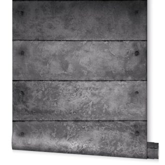   Valósághű megjelenés! Szegecselt betonlapok panel elrendezésben sötétszürke és antracit tónus tapéta