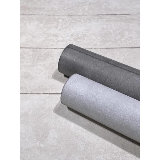 Valósághű megjelenés! Szegecselt betonlapok panel elrendezésben sötétszürke és antracit tónus tapéta