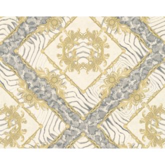   As-Creation Versace 3, 34904-2  zebracsík alapú dísítőminta  krém  bézsarany  ezüststürke  tapéta