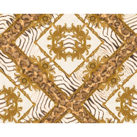 As-Creation Versace 3, 34904-3  zebracsík alapú dísítőminta  krém  aranybarna  tapéta