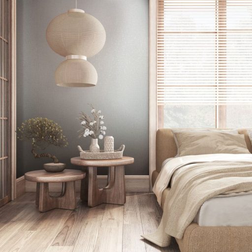 Fémes elemekkel díszített innovatív egyszínű textílminta szürke/világosszürke és ezüst tónus tapéta