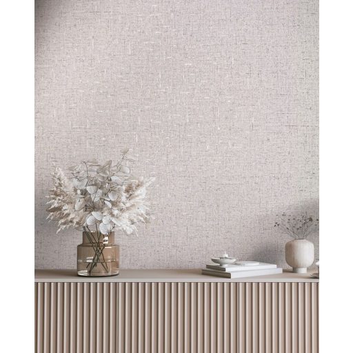 Fémes elemekkel díszített innovatív egyszínű textílminta bézs szürkésbézs és gyöngyház tónus tapéta