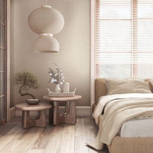 Fémes elemekkel díszített innovatív egyszínű textílminta krém krémfehér és gyöngyház tónus tapéta