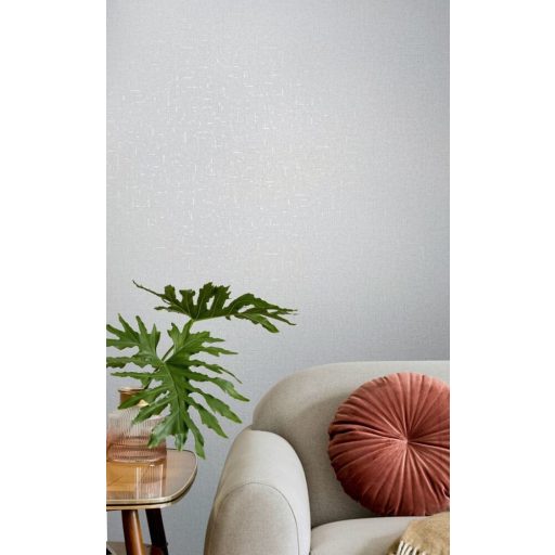 Fémes elemekkel díszített innovatív egyszínű textílminta szürke árnyalatok és gyöngyház tónus tapéta