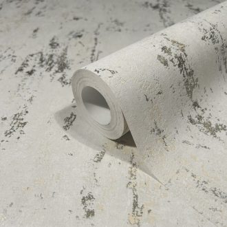   A Shabby sztárja! Fémes kiemeléssel díszített strukturált koptatott minta szürkésfehér bézs és ezüst tónus tapéta