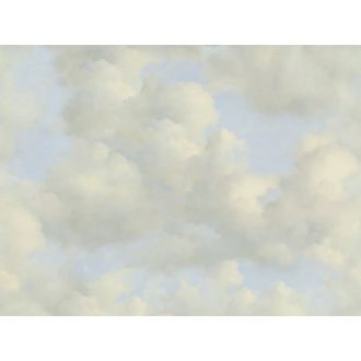   Égbolt a lakásban! Festői akvarell felhőmintás freskó babakék tejfehér és hűvös szürke tónus falpanel