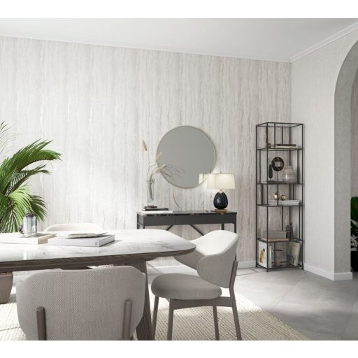 Márvány hatású texturált fémes díszítésű dekorminta szürkésfehér szürke és gyöngyház tónus tapéta