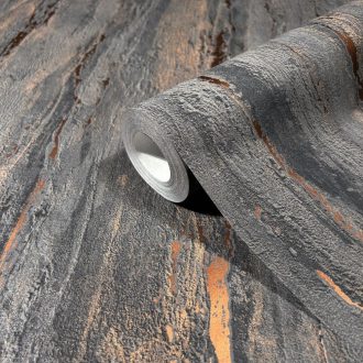   Márvány hatású texturált fémes díszítésű dekorminta szürke antracit és arany tónus tapéta