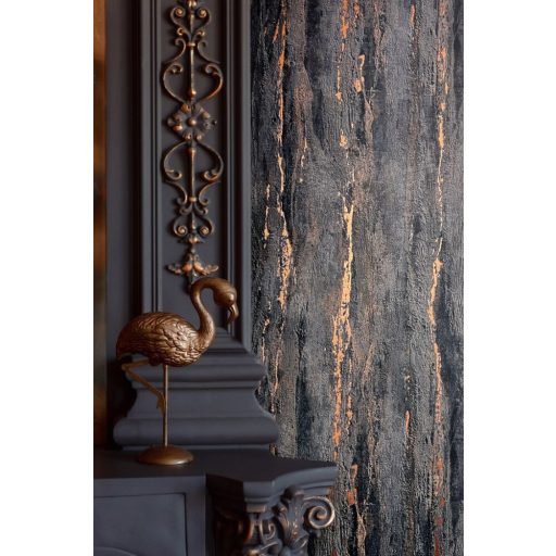 Márvány hatású texturált fémes díszítésű dekorminta szürke antracit és arany tónus tapéta