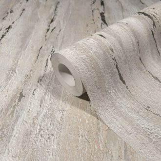   Márvány hatású texturált fémes díszítésű dekorminta szürkésfehér szürke narancs és ezüst tónus tapéta