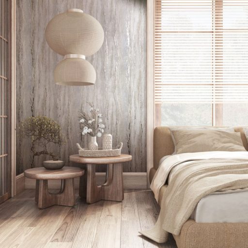 Márvány hatású texturált fémes díszítésű dekorminta szürke kék szürkéskék és ezüst tónus tapéta