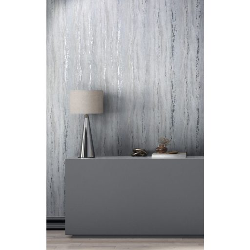 Márvány hatású texturált fémes díszítésű dekorminta szürke antracit kék és ezüst tónus tapéta