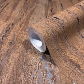   Márvány hatású texturált fémes díszítésű dekorminta barna narancs antracit és ezüst tónus tapéta