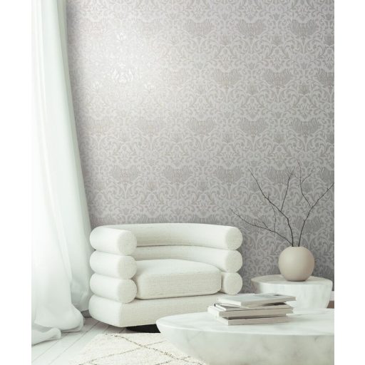 Damaszt hatású klasszikus szépségű és mintázatú Vintage dekorminta krémfehér krém és ecru tónus tapéta