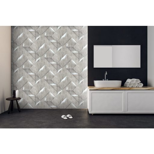 Ugepa ONYX M35211 Natur/Ipari design Geometrikus összeillesztett betonlapok szürke árnyalatok fehérezüst tapéta