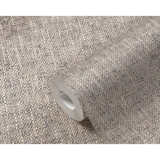 Skandináv stílusú durva szövetminta fehér barna és fekete tónus tapéta