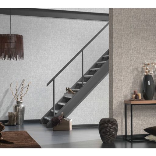 Skandináv stílusú durva szövetminta fehér szürke tónus tapéta