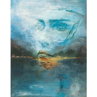   A természet és az álmok varázslatos ötvözete - Lenyűgöző panoráma türkiz ezüst okker és arany tónus falpanel