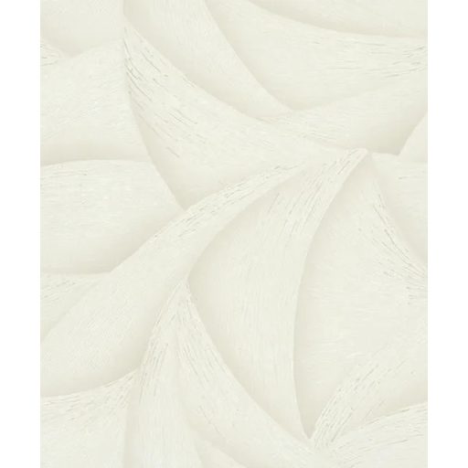 Skandináv természeti minta - nagyméretű levélre emlékeztető formák krém bézs és gyöngyház tónus fémes hatás tapéta