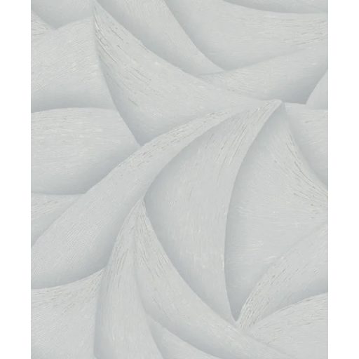 Skandináv természeti minta - nagyméretű levélre emlékeztető formák finom szürke ezüst és gyöngyház tónus fémes hatás tapéta