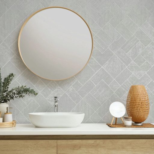 Változatos geometriai minta a textúrák és a fény játékával lágy szürke és ezüstös-szürke tónus finom mintafény tapéta