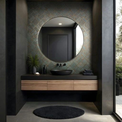 Változatos geometriai minta a textúrák és a fény játékával óceánzöld barnászöld arany/aranybarna és tónus finom mintafény tapéta