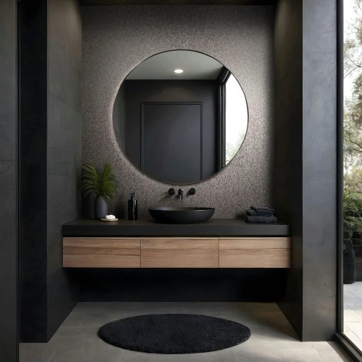 Barokk ihletésű indák és kacsos levelek - mint a brokát - dombornyomású mintája ezüst/sötétszürke és rézszín tónus finom fény tapéta