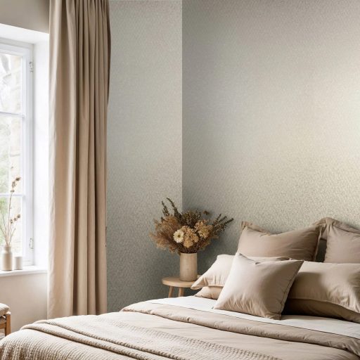 Skandináv elegancia klasszikus texturált felületű rombusz mintával krémszín és gyöngyház tónus finom mintafény tapéta